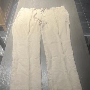 Sean Jean Cream Linen Pants